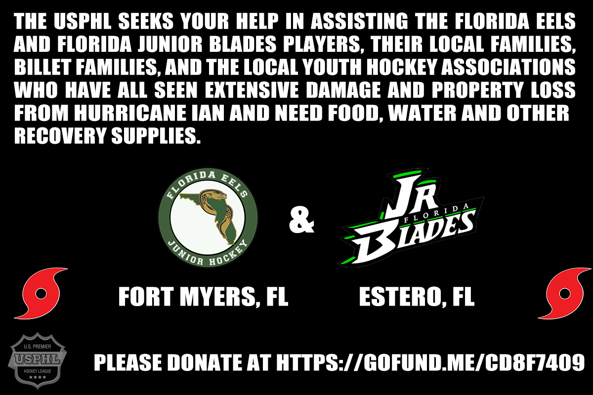USPHL Seeks Help Through Fundraiser For Florida Eels, Florida Jr. Blades And Fort Myers Area Families